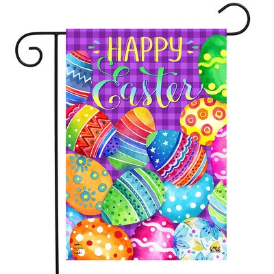 Colorful Multi-Patterned Easter Eggs Outdoor Garden Flag