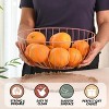 Folkulture Fruit Basket for Kitchen Counter, 10" Inch Countertop Fruit Bowl, Metal Wire Basket for Kitchen and Table Decor (Terracota) - 2 of 4