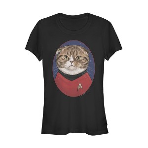Juniors Womens Star Trek Scotty Cat Portrait T-Shirt - 1 of 3