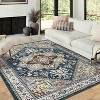 Washable Soft Floral Area Rug - Low Pile Anti-Slip Stain Resistant Distressed Carpet, Non-Shedding Large Rug for Bedroom, Living Room Dining Room - 3 of 4