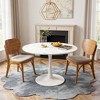 Hooseng Round Dining Table with MDF Table Top and Metal Base, Mid-Century Modern Dining Room Table for 2 - 4 Person - 3 of 4