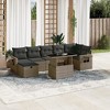 vidaXL 8 Piece Patio Sofa Set with Cushions Gray Poly Rattan - without storage - 2 of 4