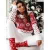 Womens Long Sleeve Pullover Sweater Kint Shirt Fall Casual Christmas Snow Jacquard Crew Neck Top - 3 of 4