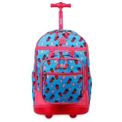 J World Duo 18 Rolling Backpack And Lunch Bag Strawberry Target