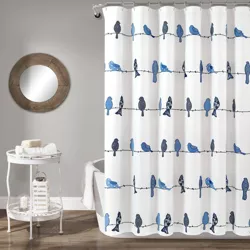 Rowley Birds Shower Curtain Navy - Lush Décor