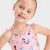 Toddler Girls' Disney Princess Ruffle One Piece Swimsuit with Bows - Pink - 3 of 3