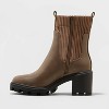 Women's Natasha Lug Soled Sock Boots - A New Day™ Taupe - image 2 of 4