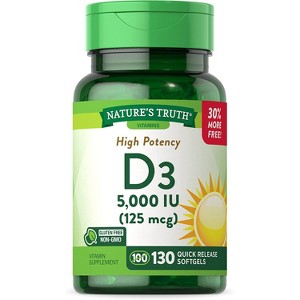 Nature's Truth Vitamin D3 5000 IU | 130 Softgels - 1 of 4