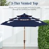 Best Choice Products Woodgrain Pattern 10ft 3-Tier Solar Patio Umbrella w/ 24 LED Lights, Tilt - 4 of 4