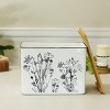 VIP Metal 13 in. White Growing Flowers Square Container with Lid - 3 of 4