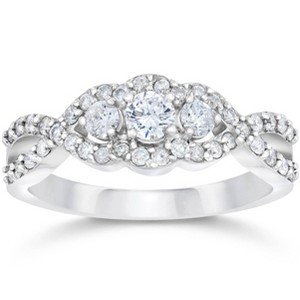 Pompeii3 3/4ct 3-Stone Diamond Infinity Engagement Ring 10K White Gold - 1 of 4