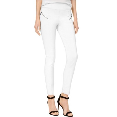 I.N.C International Concepts Womens Moto Casual Trouser Pants, White, 6