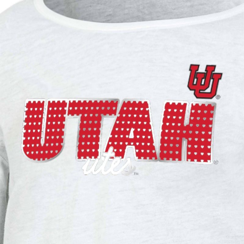 NCAA Utah Utes Girls&#39; White Long Sleeve T-Shirt, 3 of 4