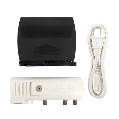Televes® 2-Input TForce Mast Amplifier with BOSS-Tech and “F” Power Supply Unit in Black
