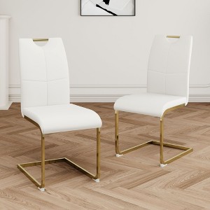 PAGED Upholstered Dining Chairs Modern Living Room Chairs Comfortable Kitchen Chairs with Metal Legs for Living Room - 1 of 4