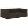 vidaXL Corner Seat Set of 2 Brown PE Rattan Standard Modular - 4 of 4