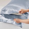 Lyngins Satin Luxury Bed Sheets Set, Wrinkle-Free Split King Bedding Set, 1 Flat Sheet, 2 Fitted Sheets (Fits 16" Mattresses), 4 Pillowcases - 3 of 4
