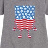 Girls' - SpongeBob SquarePants - Silhouette Stars Stripes Graphic Short Sleeve Fleece Dress - 2 of 4