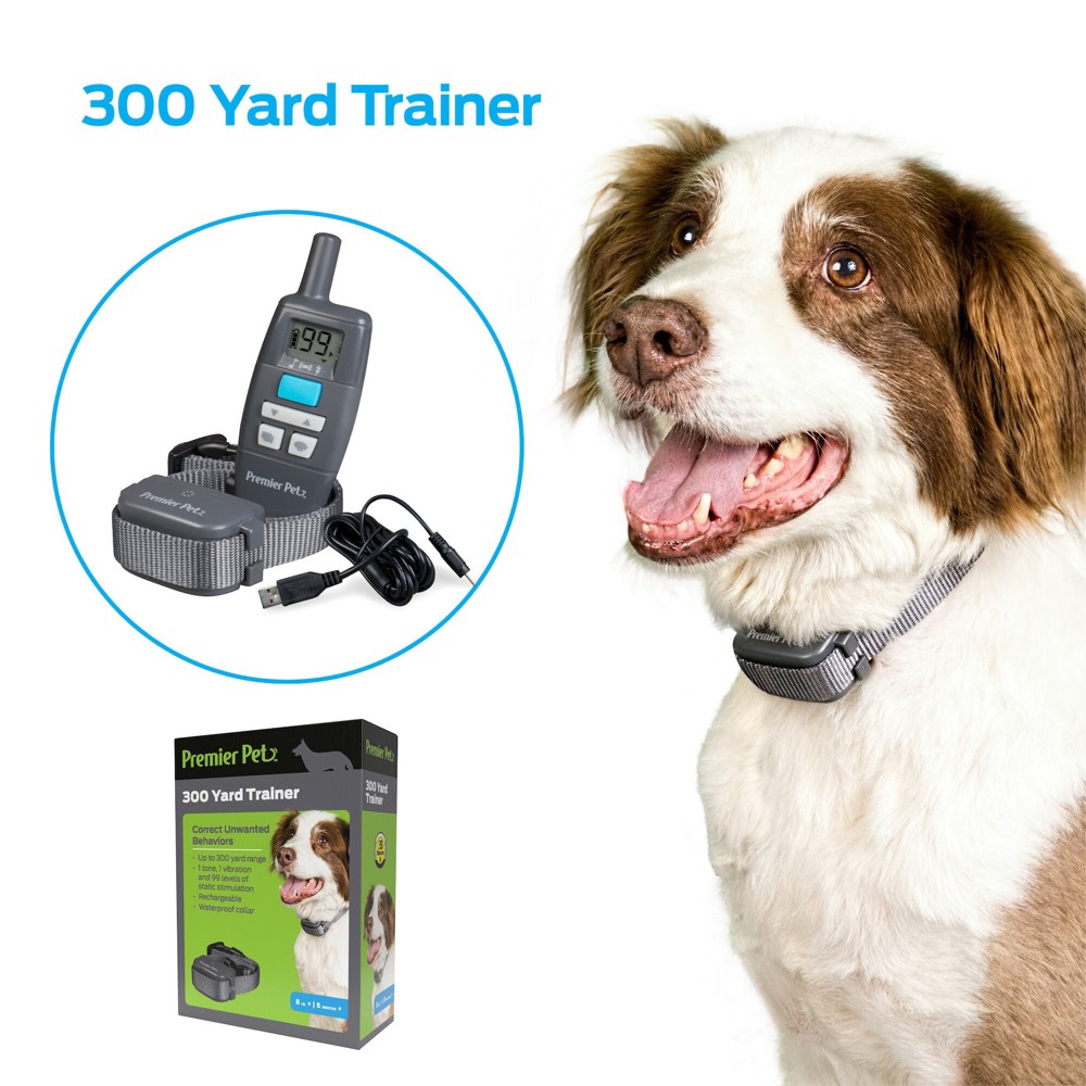 Photos - Collar / Harnesses Premier Pet 300 Yard Remote Adjustable Trainer - Black