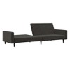 vidaXL 2-Seater Sofa Bed in Dark Gray Velvet - Convertible Upholstered Loveseat to Twin Bed for Living Room, Studio, and Office - 3 of 4