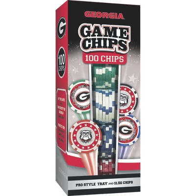 MasterPieces Game Day - NCAA Georgia Bulldogs - 100 Piece Poker Chip Set, Casino Style