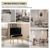 Barbara Velvet Vanity Stool for Makeup Room, Moden Accent Side Chairs for Living Room with Golden Metal Legs | Artful Living Design-Grey - 3 of 4