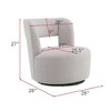 PAGED Accent Chair with Soft Teddy Fabric,Upholstered Round Accent Chair with 360°Swivel Base,Modern Accent Chair for Living Room - 4 of 4