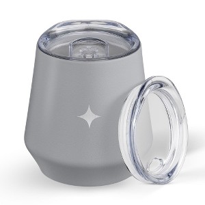 JoyJolt Triple Vacuum Insulated Stemless Wine Tumbler with Lid Pack - 12 oz Double Walled Stainless Steel Stemless Wine Glass - 1 of 4