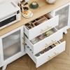 Whizmax 56" Buffet Cabinet with Drawers - Modern Sideboard with Adjustable Shelves & Fluted Glass Door, Coffee Bar Storage for Kitchen/Dining Room - 3 of 4