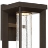 Minka Lavery Modern Outdoor Wall Light Fixture Oil Rubbed Bronze LED 16" Clear Seeded Glass for Post Exterior Porch Yard Patio - 2 of 3