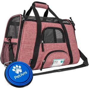 PetAmi Airline Approved Pet Carrier for Cat Dog, Soft Sided Travel Supplies Accessories, Ventilated Carrying Bag Kitten Puppy - 1 of 4