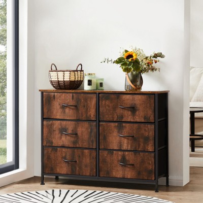 CAVINAS TV Stand Modern Media Console Entertainment Center with 6 Drawers for Living Room