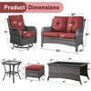 Gymojoy 7 Piece Outdoor Wicker Loveseat Sofa with Patio Swivel Glider Chairs with Coffee Table and Ottoman Sets - 3 of 4