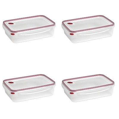 Set of 4 Click Home Design Microwave Divided Plate with Vented Lid (4  Colors) 