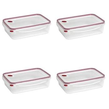Sterilite Ultra Seal Plastic Rectangular Food Storage Containers with Easy Identifying Color Coding and Vented Latching Lids
