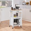 Yaheetech Rolling Kitchen Island Trolley Cart with Open Shelf and Storage Cabinet - 2 of 4