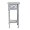 Baxton Studio Gellert Wood 1 Drawer End Table Gray/Mirror: Fir & MDF with Storage, Glass Accent - 4 of 4