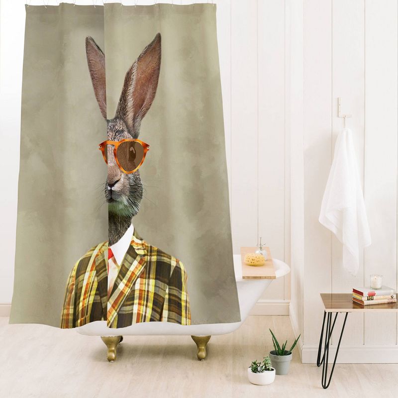 Deny Designs Coco de Paris Vintage Mister Rabbit Shower Curtain, 3 of 4