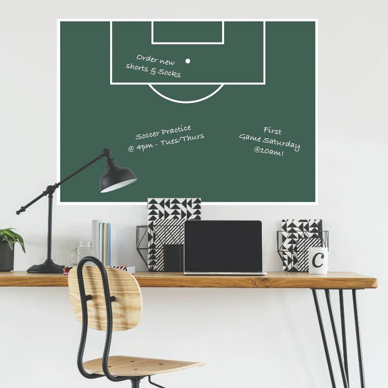 RoomMates XL Soccer Field Dry Erase Giant Peel and Stick Wall Decals Green/White, 2 of 5