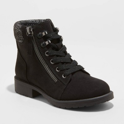 black ankle hiker boots