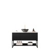 NicBex 30/48" Bathroom Vanity with Top Ceramic Sinkbowl,Chic Striped Bathroom Cabinet with 2 Doors,No Faucet/Mirror Included - 3 of 4