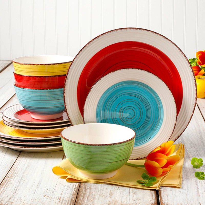 Gibson Home 12pc Ceramic Confetti Mix and Match Dinnerware Set, 3 of 5
