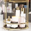 Gold 2-Tier Makeup Organizer – Metal Cosmetic Storage Display - 4 of 4