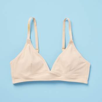 Girls' Best Triangle Cotton Starter Bra With Soft Cotton Fabric, Adjustable  Straps By Yellowberry - White Cloud, Medium : Target