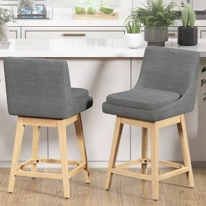 🎄 Christmas Deal! Dyonery 2-Set Counter Height Swivel Barstools (26.8" Seat) 🪑 - 1 of 4