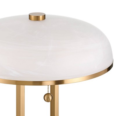 Modern Gold Metal Table Lamp with White Glass Dome Shade