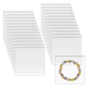 Unique Bargains Necklace Ring Earring Storage Self-Seal Transparent Jewelry Bags 25 Pcs - 1 of 4