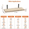 NewHome"6 Sets Floating Wall Shelves 15.74x5.74 Inch Wood Storage with Metal Brackets for Home & Office"Light Brown - 4 of 4