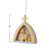Storied Home Handmade Wool Felt Holy Family Ornament with Metallic Thread Embroidery, Tan and White - 2 of 2