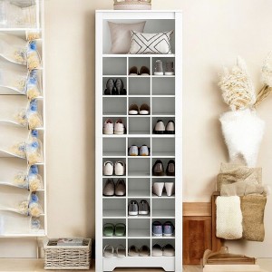 Alilang 24.40 Inch Tall 35-Cubby Storage Organizer with Open Shelf and Modern Design - White - 1 of 4